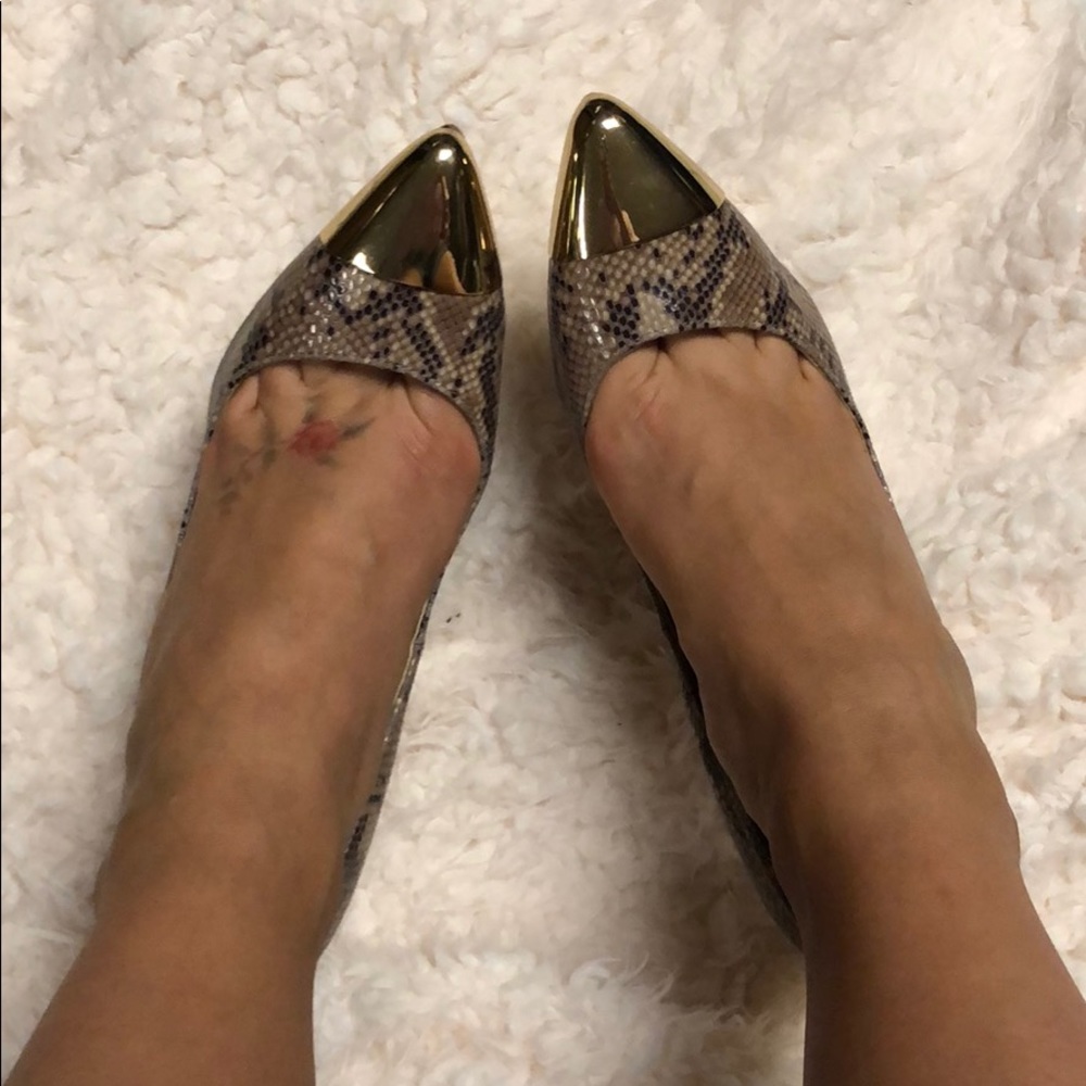Steve Madden Snake Skin with Gold Toe Heel